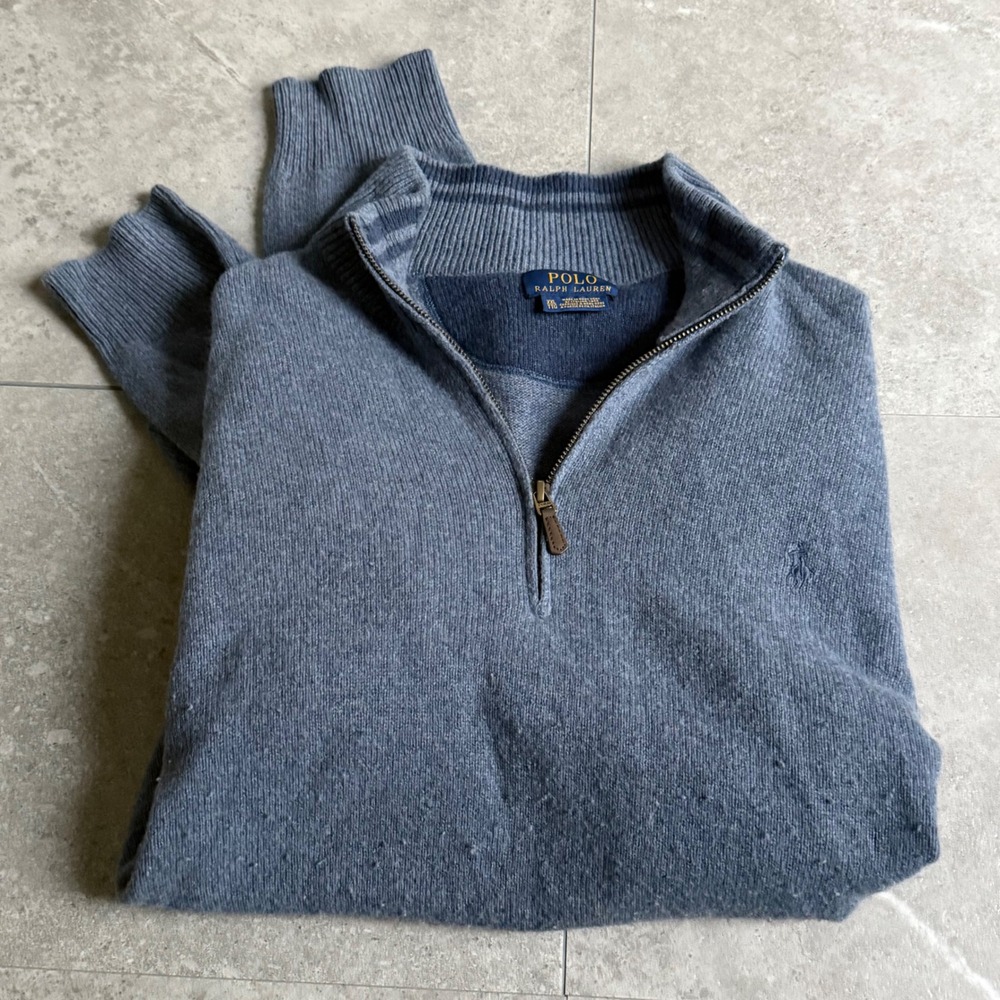 Vintage Polo Ralph Lauren Italian Yarn Quarter Zip Sweater XXL